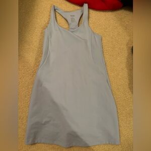 Girlfriend Collective Light Blue Backless Dress